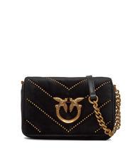 PINKO LOVE CLICK Mini-Samtbeutel mit Nieten schwarz-antikgold - Damentaschen - 1