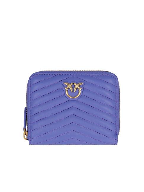 PINKO TAYLOR Quilted Geldbörse mit umlaufendem Reißverschluss Blau von Korsika-an. Gold - Brieftaschen Damen