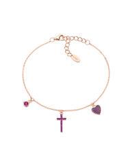 AMEN PREGA E AMA LUXURY Silberarmband mit Zirkonen - Armbänder