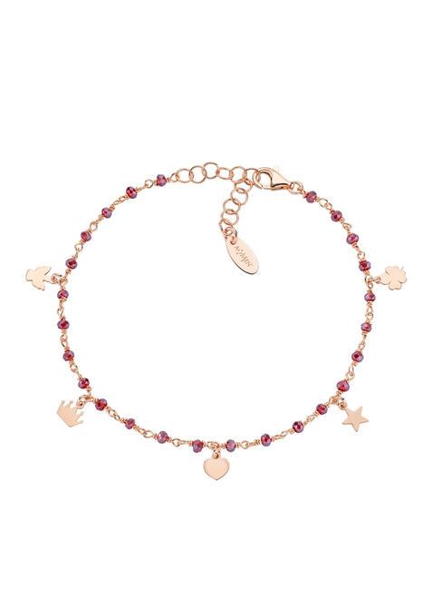 AMEN ELEGANCE Armband mit Anhängern und Rubinkristallen Rose - Armbänder