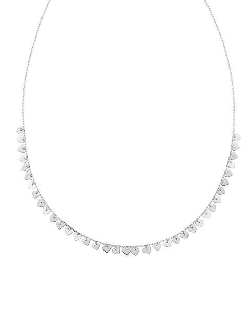 AMEN COCCOLE Silberne Halskette mit kleinen Herzanhängern Rhodium - Halsketten