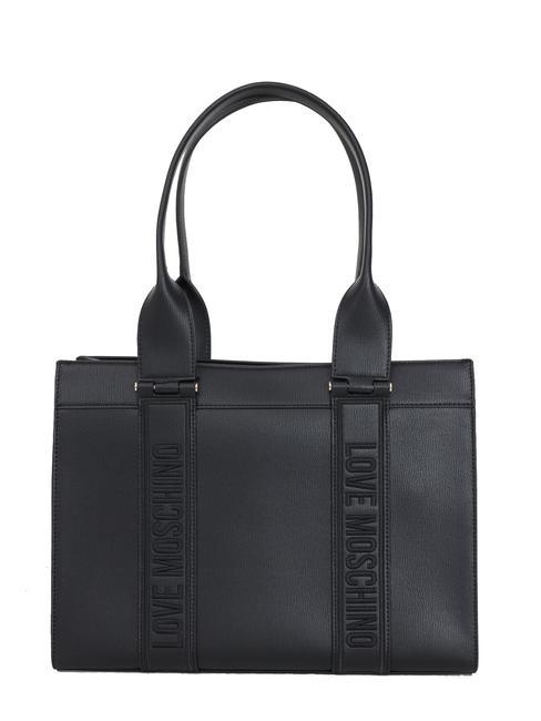 LOVE MOSCHINO BILLBOARD Umhängetasche mit aufgesticktem Logo Schwarz - Damentaschen