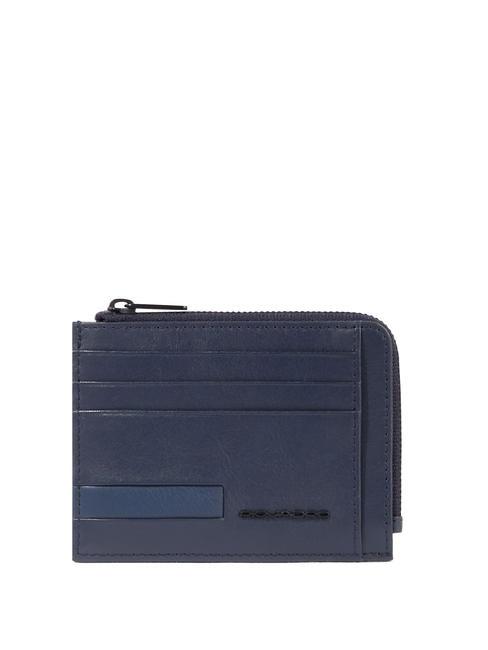 PIQUADRO PAUL Geldbörse/Kartenetui aus Leder Blau - Brieftaschen Herren
