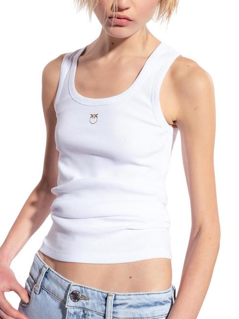 PINKO CALCOLATORE Geripptes Tanktop strahlend weiß - T-Shirts und Tops für Damen