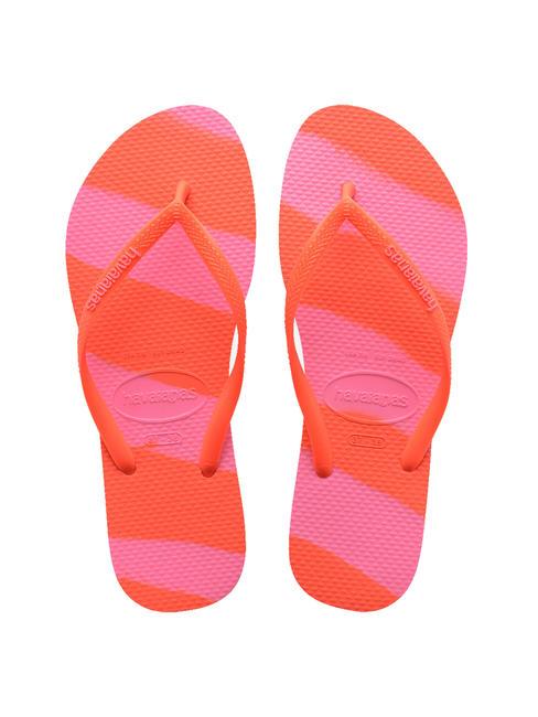 HAVAIANAS SLIM COLOR FUN Flip-Flops Neonkoralle - Damenschuhe