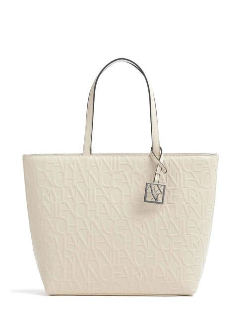 ARMANI EXCHANGE LOGO EMBOSSED Einkaufstasche mit Logo-Print staubiger Boden - Damentaschen