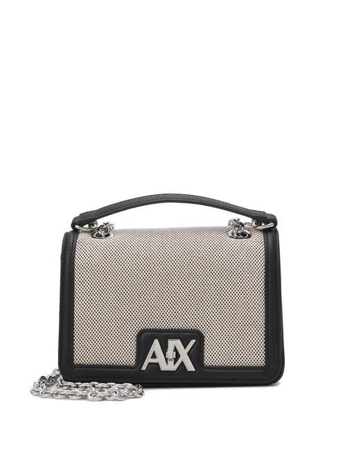 ARMANI EXCHANGE A|X CANVAS Wandelbare Umhängetasche mit Kette Schwarz/Canvas spn - Damentaschen