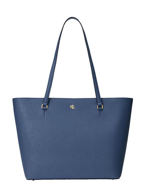 RALPH LAUREN KARLY Einkaufstasche aus Leder blau10 - Damentaschen