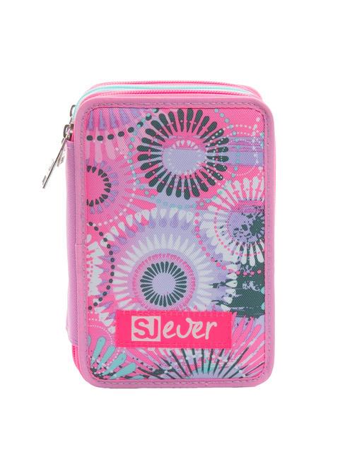 SJGANG EVER Federmäppchen mit 3 Reißverschlüssen und Schulset RHODAMINROT - Etuis und Zubehör