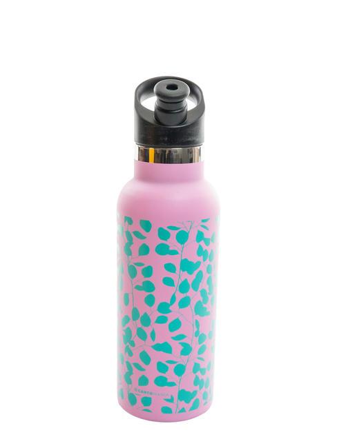 CARTOMANIA GIFT&DECOR Trinkflasche mit Strohhalmverschluss 500 ml rosa - Thermosflaschen