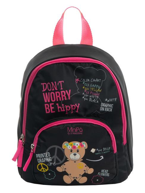 MINIPA' DON'T WORRY BE HIPPY Mini-Rucksack Schwarz - Rucksäcke für Schule &amp; Freizeit