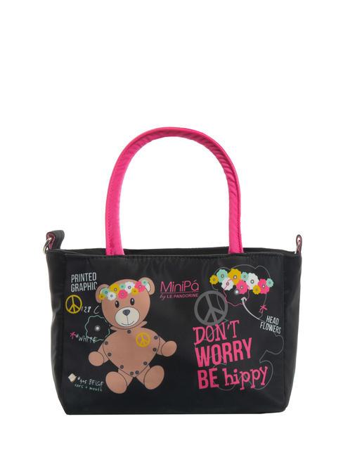 MINIPA' DON'T WORRY BE HIPPY Handtasche mit Schultergurt Schwarz - Taschen und Accessoires für Kids