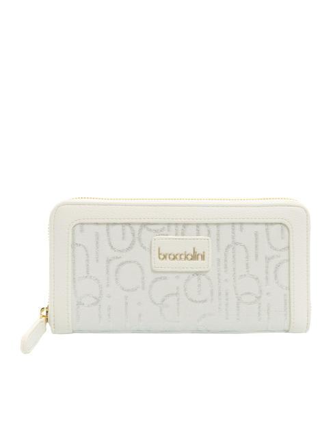 BRACCIALINI FONT Große Geldbörse mit umlaufendem Reißverschluss Weiß - Brieftaschen Damen