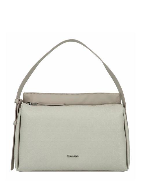 CALVIN KLEIN GRACIE Monogram Schultertasche Steinbeige - Damentaschen