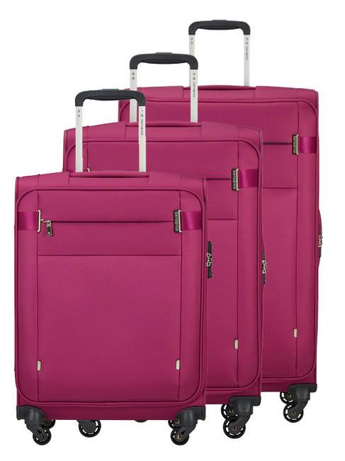SAMSONITE SET CITYBEAT  Handgepäck + mittel + groß violettrosa - Trolleyset