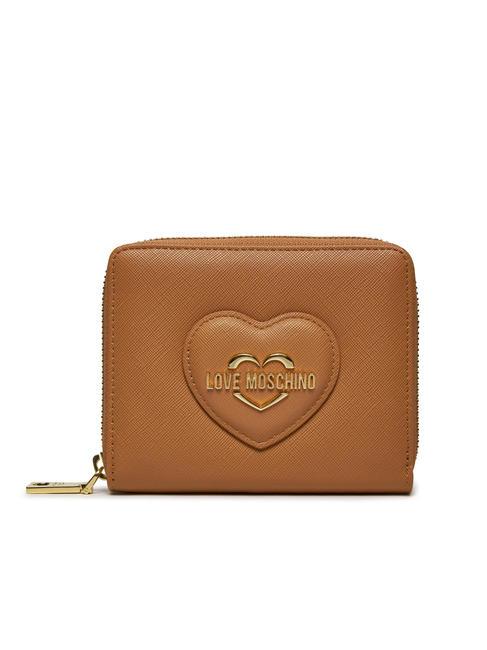 LOVE MOSCHINO BOLD HEART Mittelgroße Geldbörse mit umlaufendem Reißverschluss Plätzchen - Brieftaschen Damen