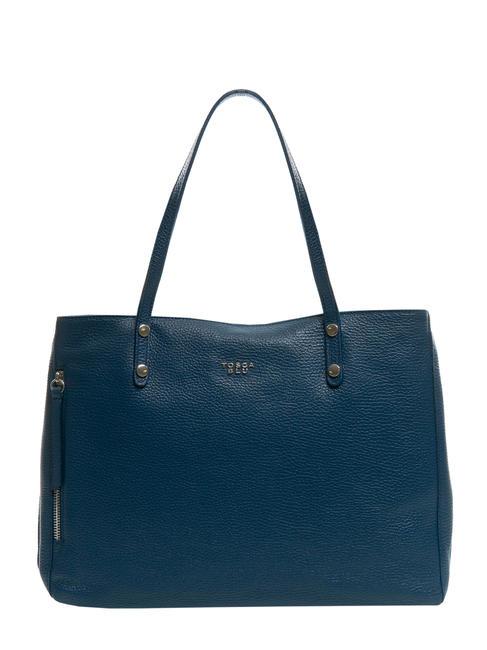 TOSCA BLU CICLAMINO Einkaufstasche aus gehämmertem Leder Blau - Damentaschen