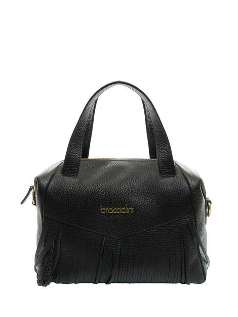 BRACCIALINI SANDRA Bowlingtasche aus Leder mit Fransen Schwarz - Damentaschen