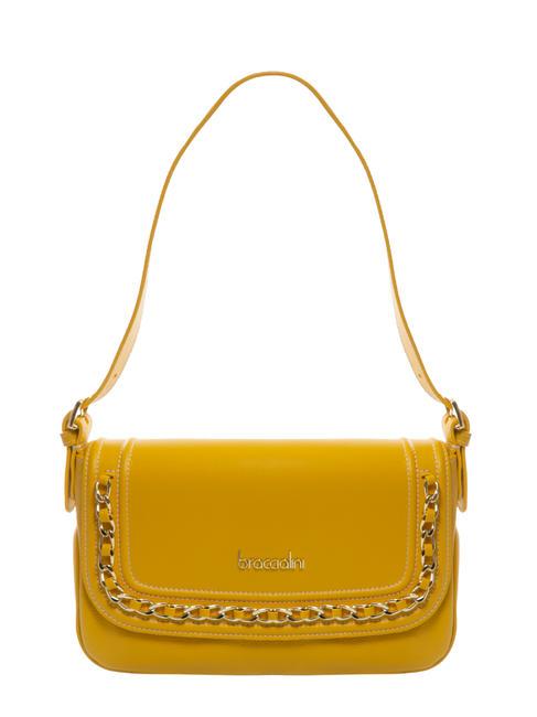 BRACCIALINI NORA Umhängetasche aus Leder Gelb - Damentaschen