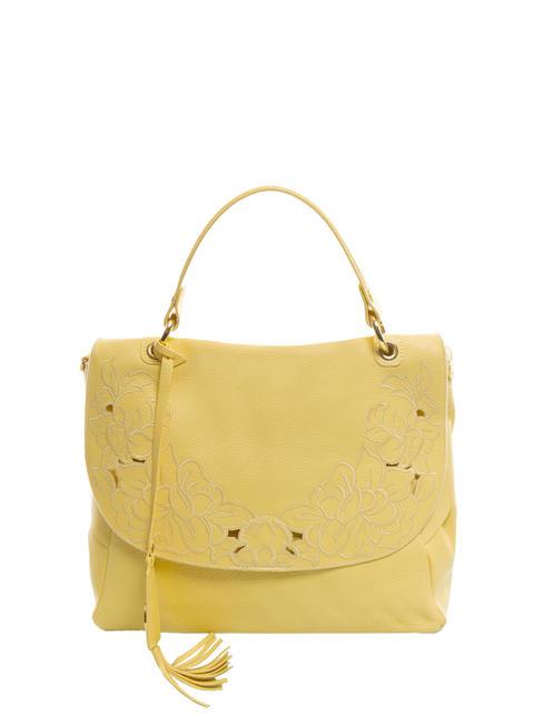 BRACCIALINI SOFIA Aktentasche aus Leder mit Schultergurt Gelb - Damentaschen