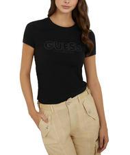 GUESS SANGALLO T-Shirt aus Stretch-Baumwolle - T-Shirts und Tops für Damen