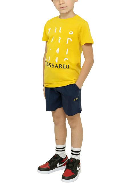 TRUSSARDI VIOLA Set aus Baumwoll-T-Shirt und Bermuda-Shorts gelb/ind - Trainingsanzüge für Kinder