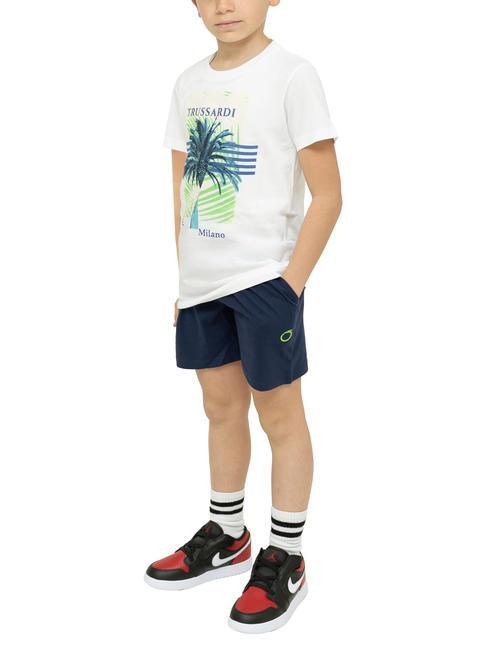 TRUSSARDI MARIS Set aus Baumwoll-T-Shirt und Bermuda-Shorts weiß/ind. - Trainingsanzüge für Kinder