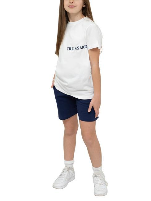 TRUSSARDI PANELLA Set aus Baumwoll-T-Shirt und Bermuda-Shorts weiß/ind. - Trainingsanzüge für Kinder