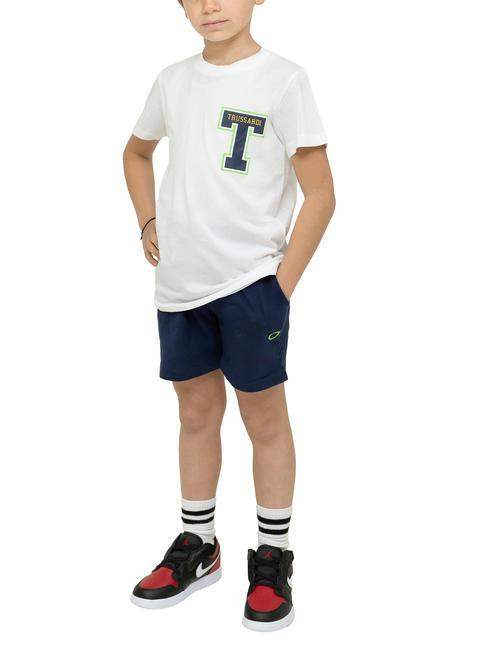 TRUSSARDI POLANCO Set aus Baumwoll-T-Shirt und Bermuda-Shorts weiß/ind. - Trainingsanzüge für Kinder