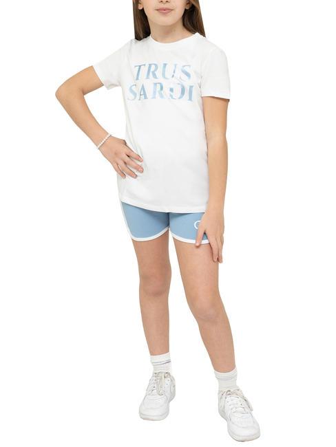 TRUSSARDI LIMEO Set aus Baumwoll-T-Shirt und Bermuda-Shorts weiß/azurblau - Trainingsanzüge für Kinder