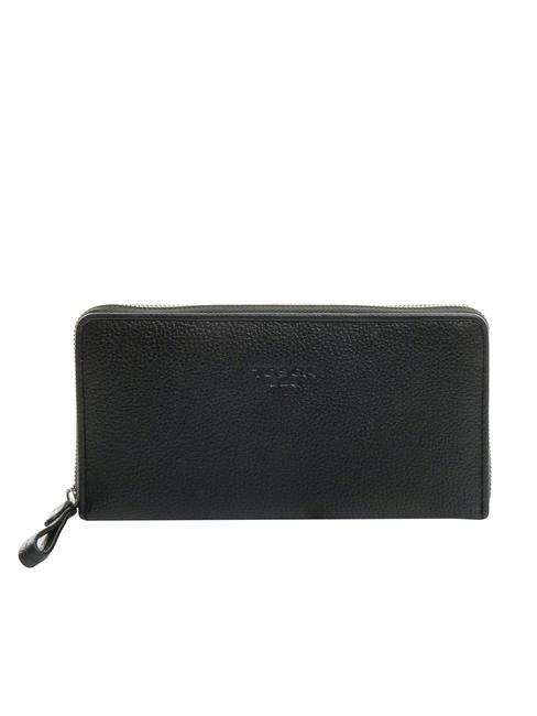 TOSCA BLU MAGNOLIA Große Lederbrieftasche mit umlaufendem Reißverschluss Schwarz - Brieftaschen Damen