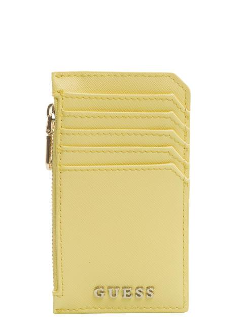 GUESS METALLIC LOGO Kartenhalter mit Reißverschluss gelb - Brieftaschen Damen