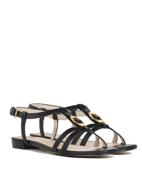 COCCINELLE CHARA SMOOTH Flache Ledersandalen Schwarz - Damenschuhe