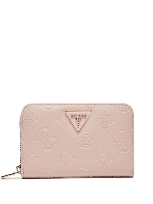 GUESS JENA Mittelgroße Geldbörse mit umlaufendem Reißverschluss blassrosa Logo - Brieftaschen Damen
