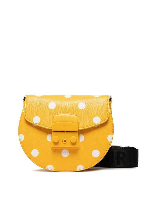 FURLA METROPOLIS Mini-Tasche aus bedrucktem Leder Pollen+Schwarztöne - Damentaschen