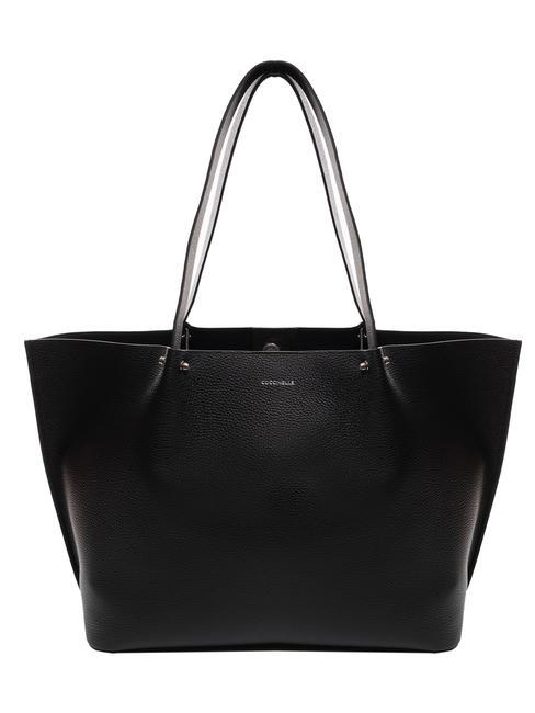 COCCINELLE IVORY Maxi-Einkaufstasche aus genarbtem Leder Schwarz - Damentaschen