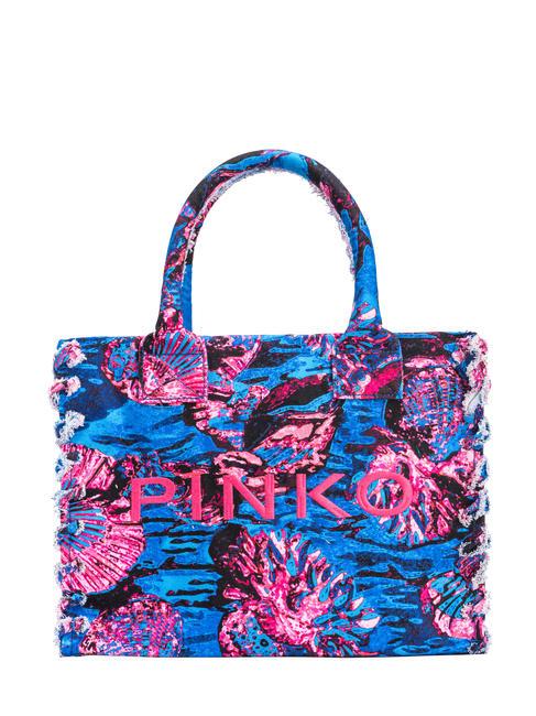 PINKO BEACH Einkaufstasche aus recyceltem Canvas Mehrfarbig/Rosa - Damentaschen