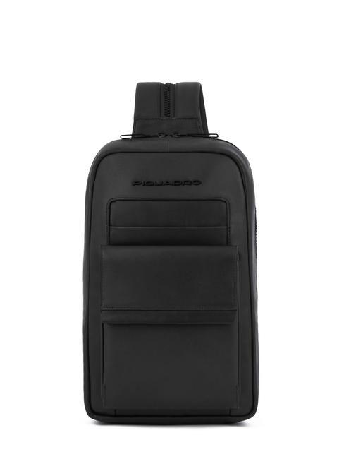 PIQUADRO FINN  Rucksack / Umhängetasche aus Leder Schwarz - PC-Rucksäcke