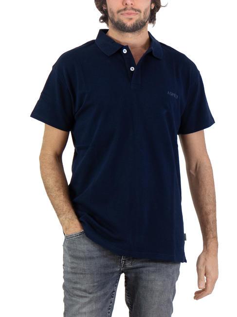ASPESI BASIC Kurzärmliges Stretch-Poloshirt Marine - Herren-Polo-Shirts/Herren-Polo-Shirt/Herrenpoloshirt/Herrenpoloshirts