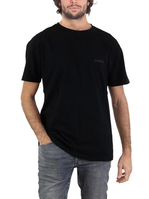 ASPESI BASIC Baumwoll-T-Shirt mit Logo Schwarz - Herren-T-Shirts