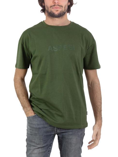 ASPESI BASIC FLOCK Baumwoll-T-Shirt mit Logo Militär - Herren-T-Shirts