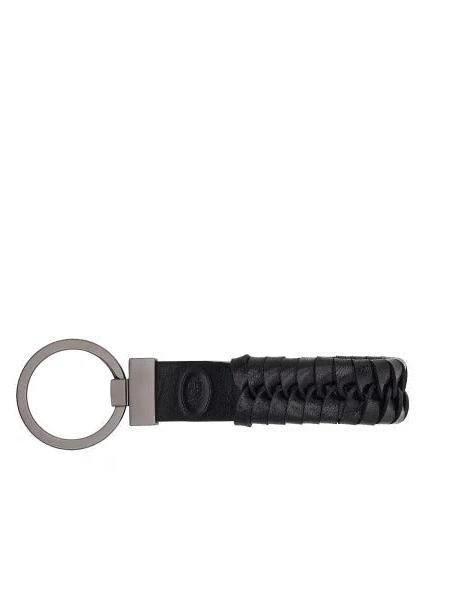 THE BRIDGE ALBERTO Schlüsselanhänger aus Leder schwarz / mattes dunkles Ruthenium - Schlüsselanhänger und Schlüsseletuis