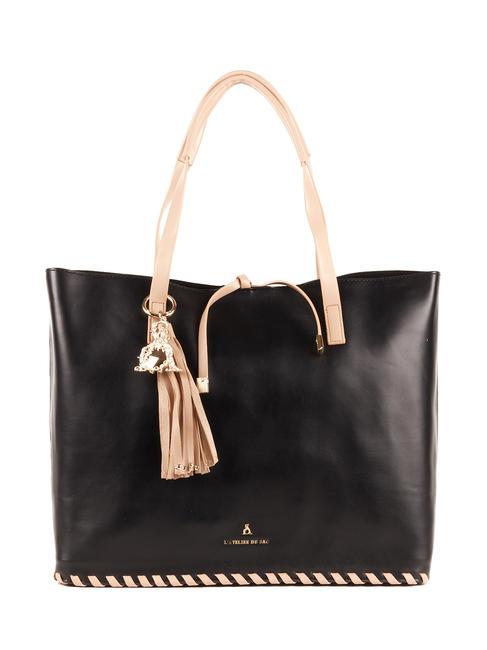 L'ATELIER DU SAC MIDNIGHT IN PARIS Shopper-Tasche mit Clutch schwarz/braun - Damentaschen