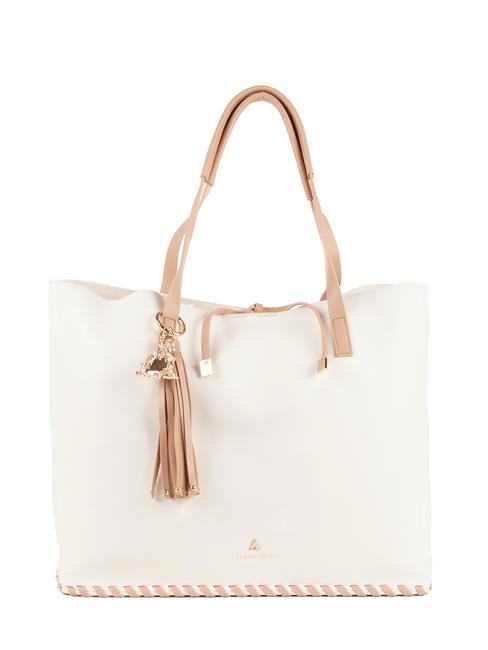 L'ATELIER DU SAC MIDNIGHT IN PARIS Shopper-Tasche mit Clutch weiß/braun - Damentaschen