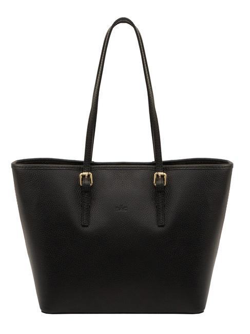 LESAC CHIARA Dollar-Shopper-Tasche aus Leder Schwarz - Damentaschen