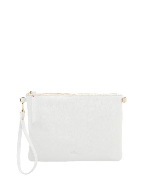 LESAC CLAUDIA Dollar-Clutch aus Leder mit Schultergurt optisches Weiß - Damentaschen