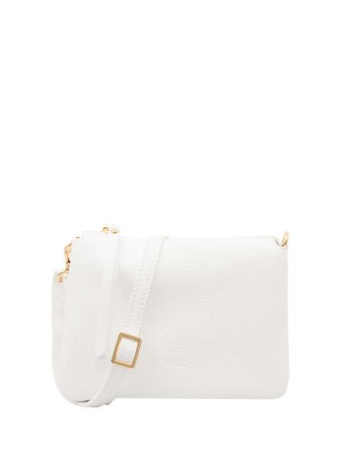LESAC SIMONA Umhängetasche aus Tris-Dollar-Leder optisches Weiß - Damentaschen