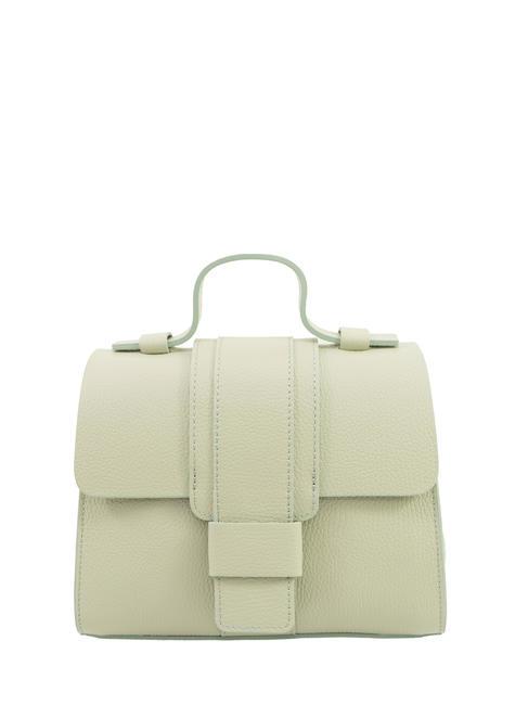 LESAC SABRINA Dollar-Umhängetasche aus Leder arktisches Blaugrün - Damentaschen