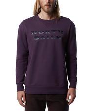 NORTH SAILS LETTERING LOGO Sweatshirt aus Baumwolle mit Rundhalsausschnitt dunkle Pflaume - Sweatshirts Herren - 1