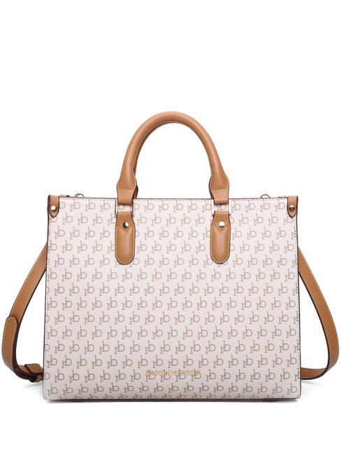 ROCCOBAROCCO MONOGRAM Logo Handtasche, mit Schultergurt Weiß - Damentaschen